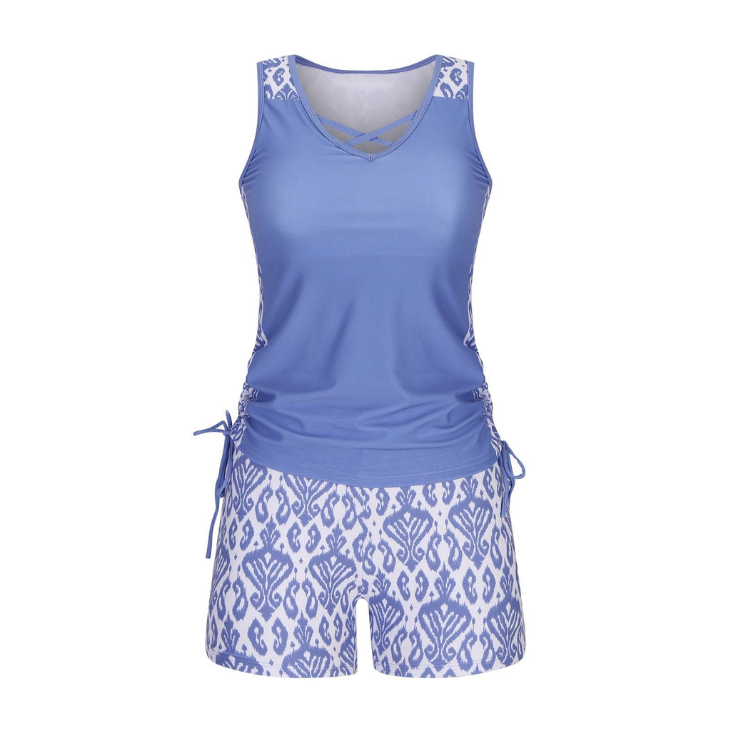 ⏰LAST DAY 60% OFF - Miraclesuit Women's Tummy Control Tankini Set with Built-In Bra – Flattering Boho Swimwear with Shorts🔥 Buy 2 Free Shipping