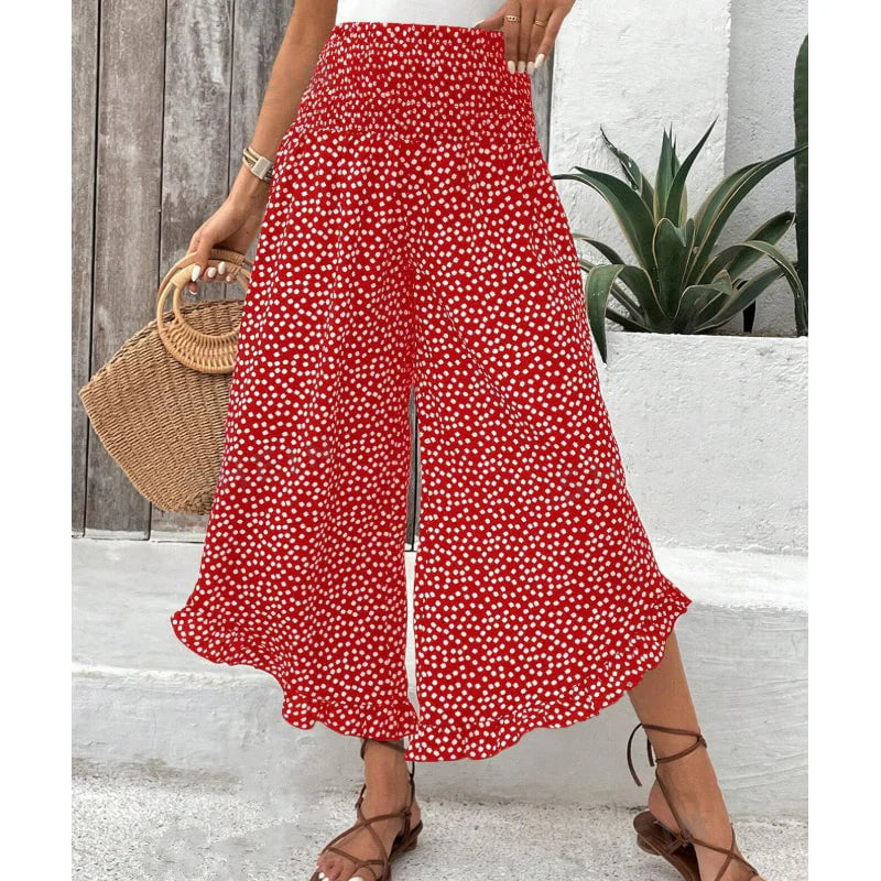 Black and White Elastic Waistband Pants