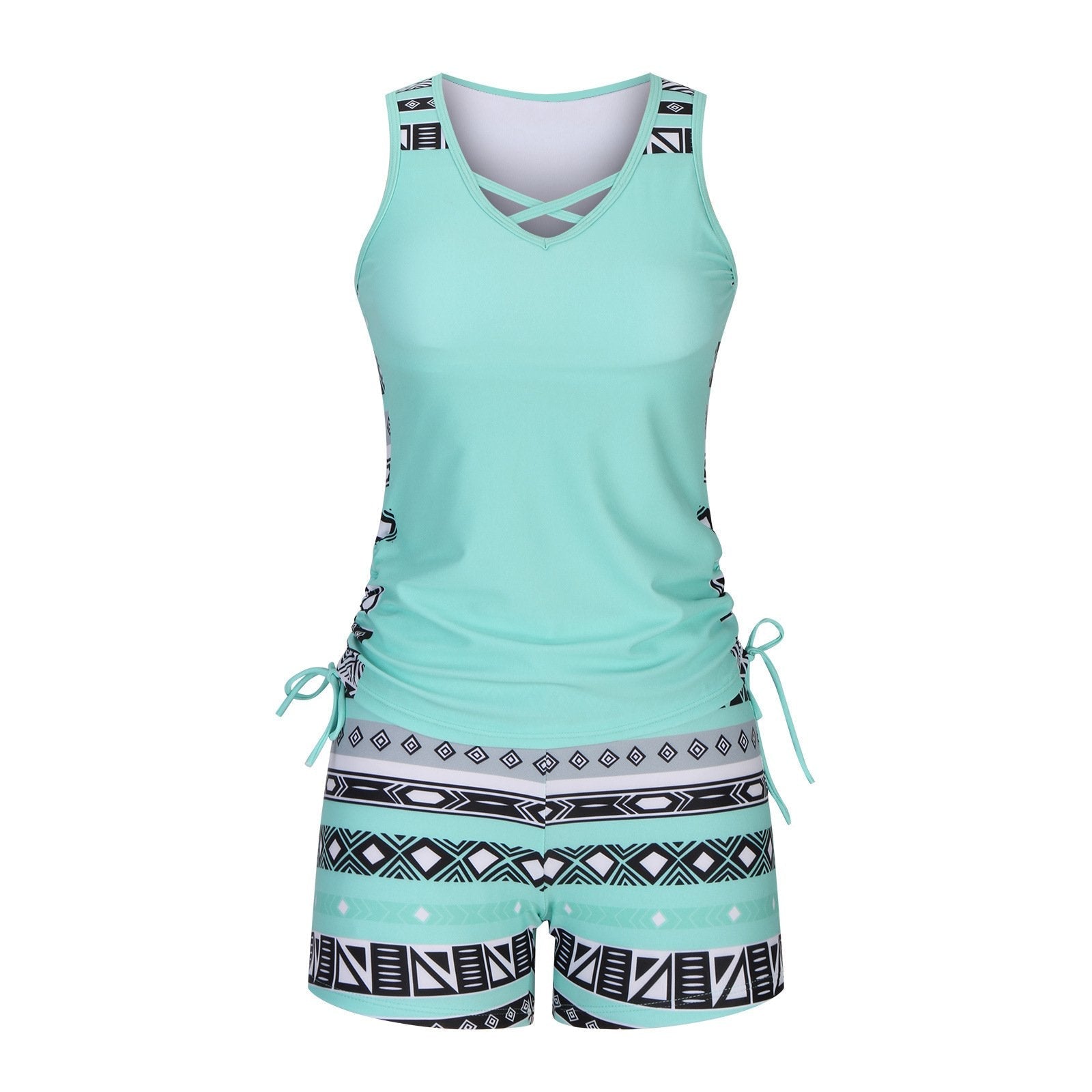 ⏰LAST DAY 60% OFF - Miraclesuit Women's Tummy Control Tankini Set with Built-In Bra – Flattering Boho Swimwear with Shorts🔥 Buy 2 Free Shipping